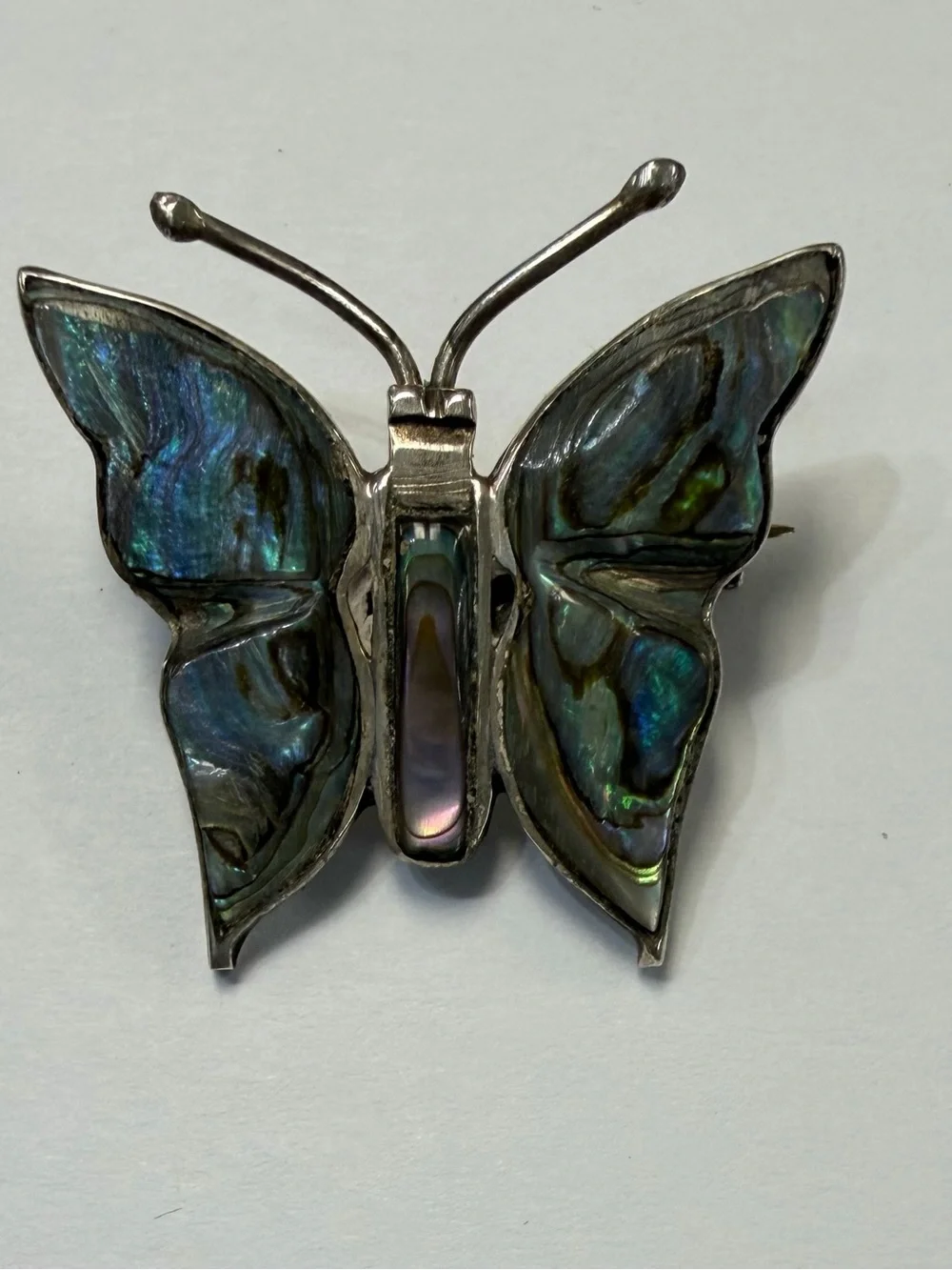 Vintage Sterling silver & Abalone Brooch Made in Mexico
